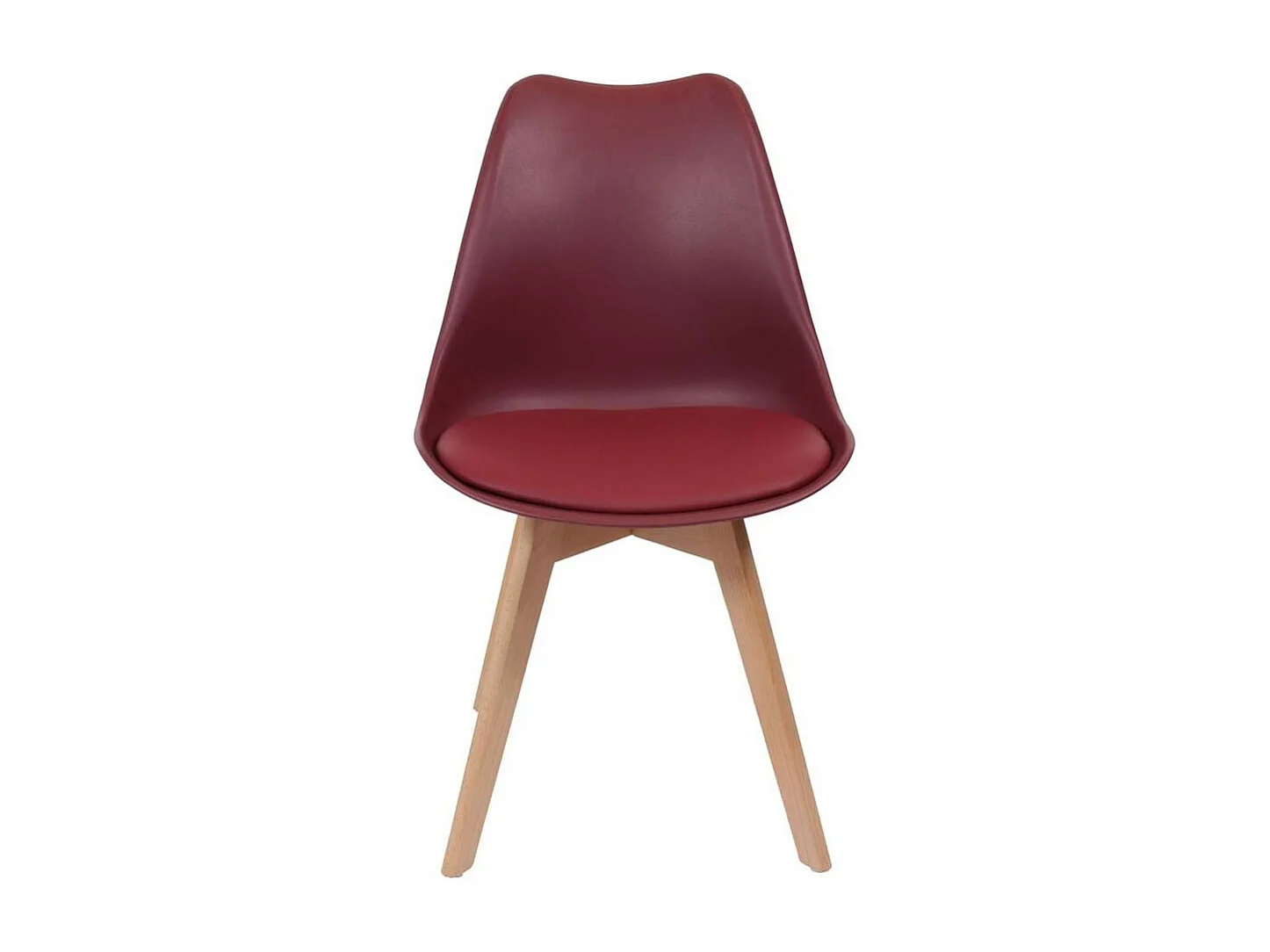 Chaise scandinave avec assise rembourrée (Lot de 2) Bordeaux