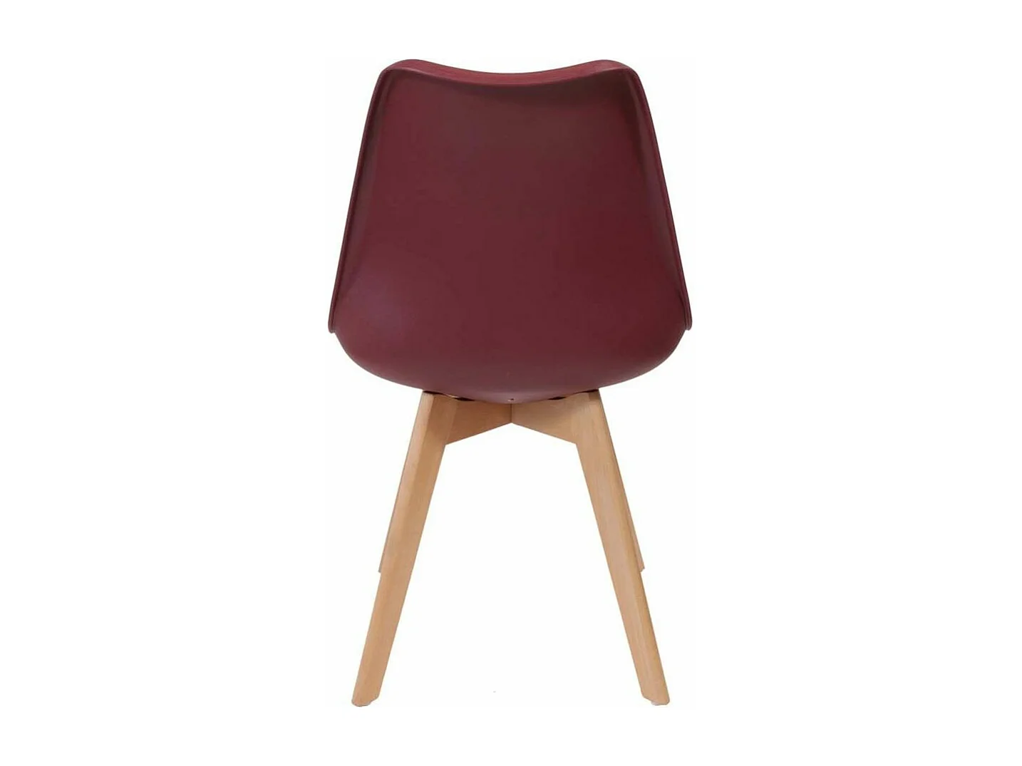 Chaise scandinave avec assise rembourrée (Lot de 2) Bordeaux