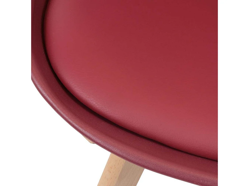 Chaise scandinave avec assise rembourrée (Lot de 2) Bordeaux