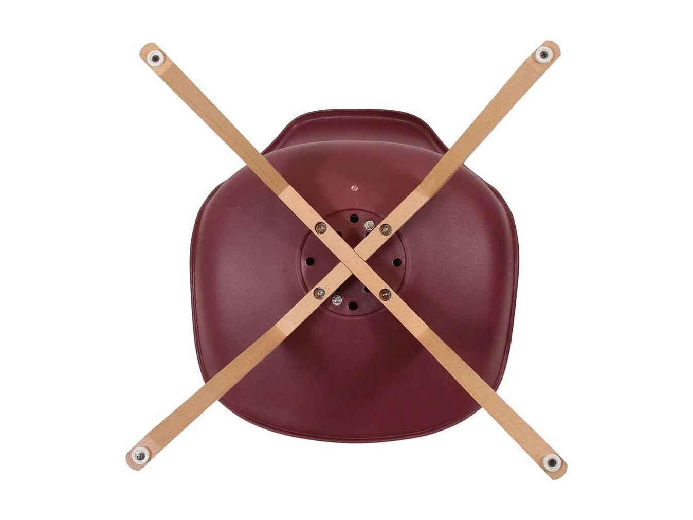 Chaise scandinave avec assise rembourrée (Lot de 2) Bordeaux