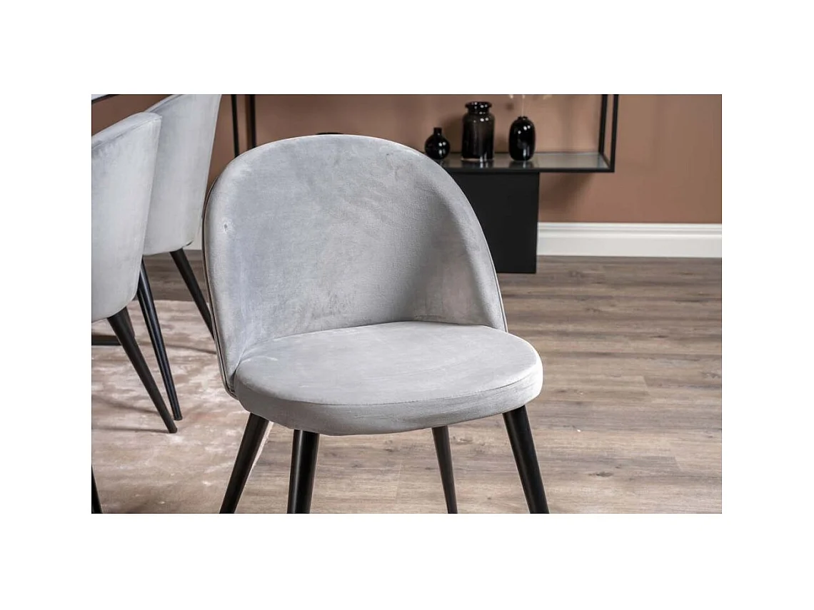 Chaise en velours avec pieds en acier Velvet (Lot de 2)