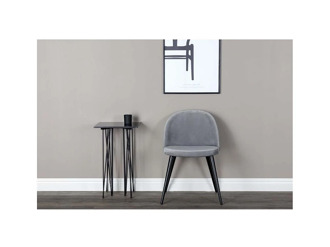 Chaise en velours avec pieds en acier Velvet (Lot de 2)