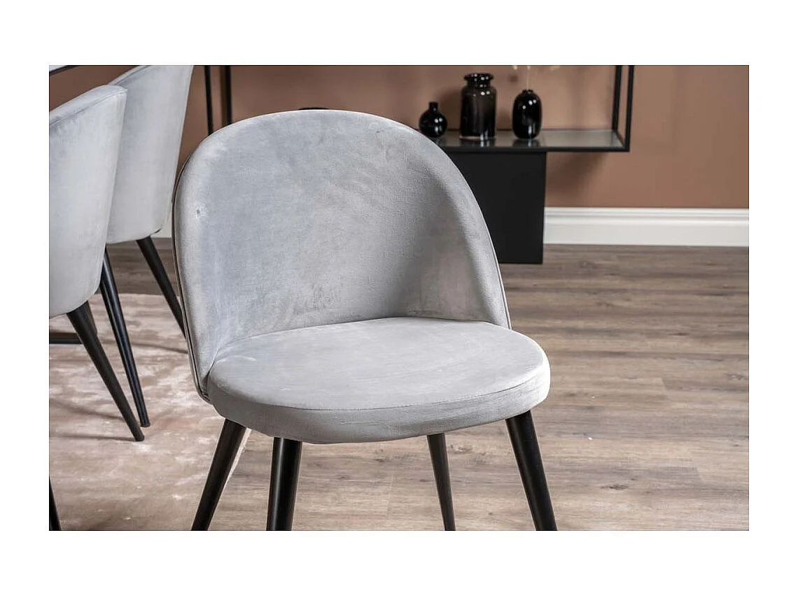 Chaise en velours avec pieds en acier Velvet (Lot de 2)