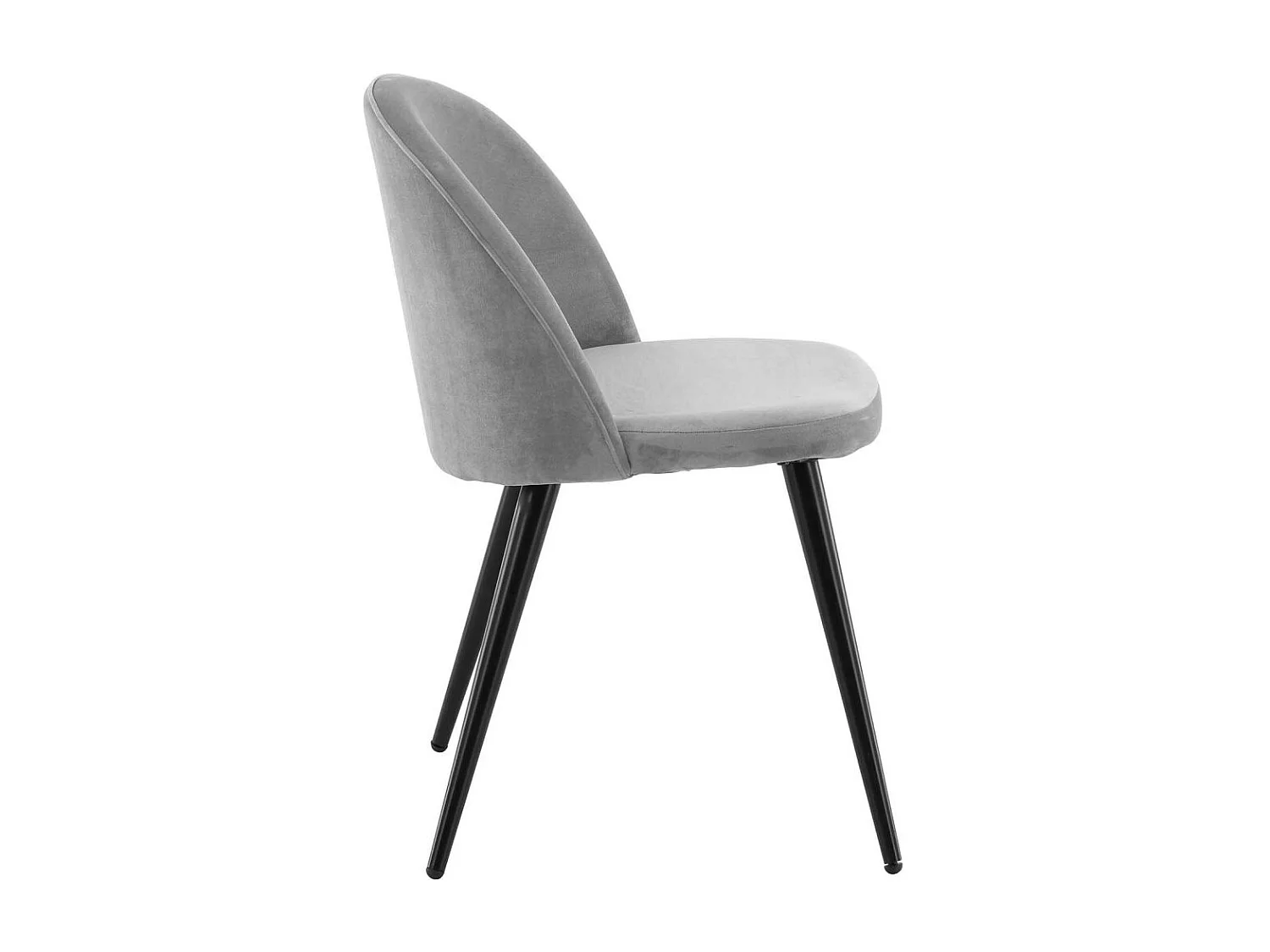 Chaise en velours avec pieds en acier Velvet (Lot de 2)