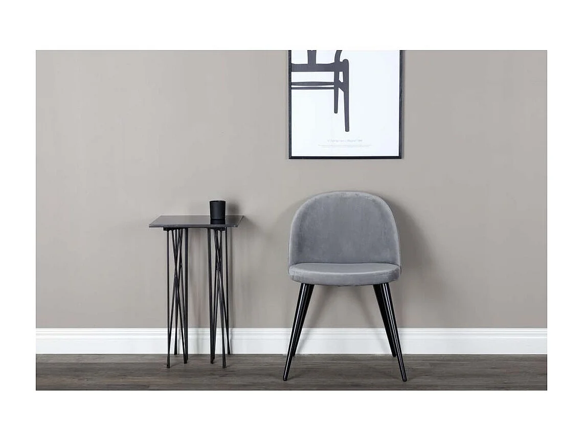 Chaise en velours avec pieds en acier Velvet (Lot de 2)