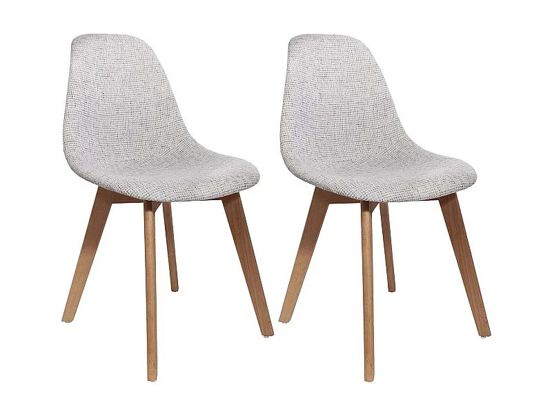 Chaise scandinave assise grosse maille (Lot de 2) Gris