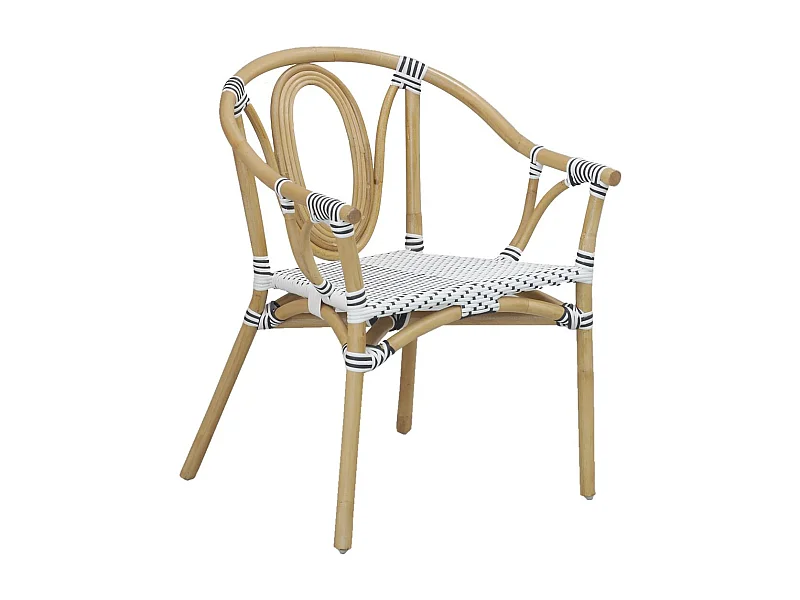 Fauteuil en rotin naturel et polyrésine Ona