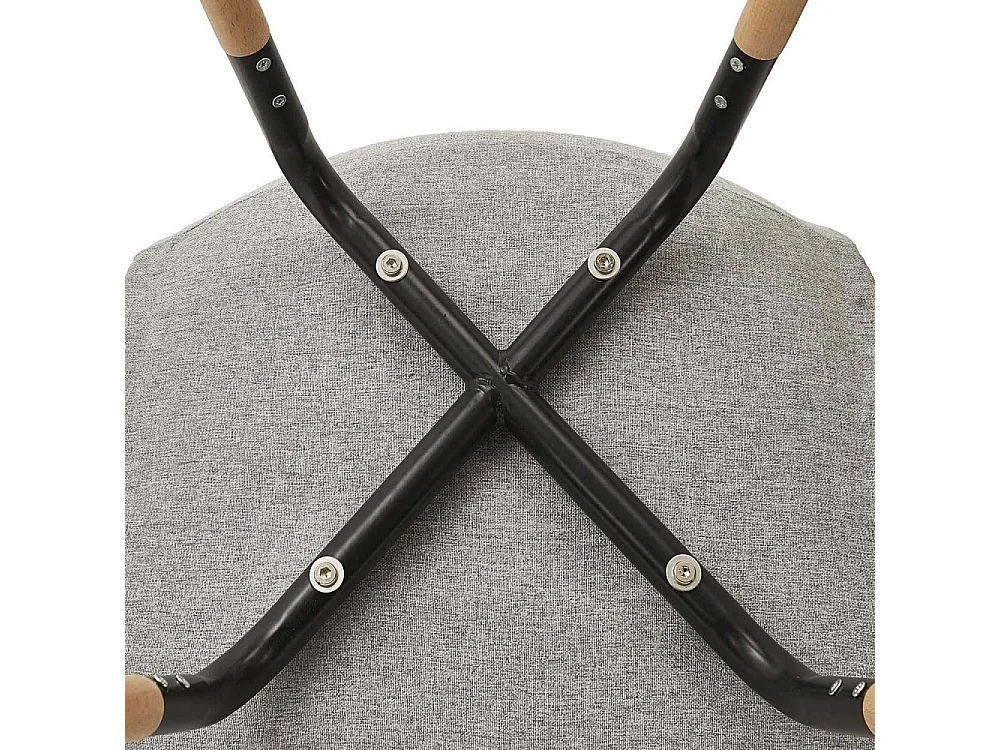 Chaise Scandinave Tissu Gris Clair Phenix - Lot De 4 Marron, Gris