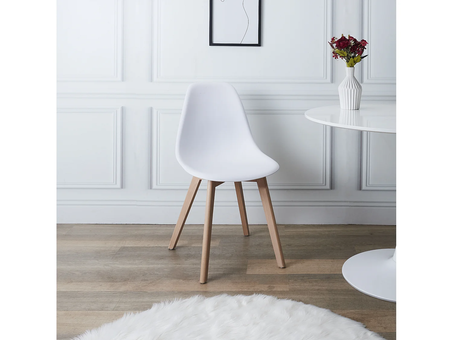 Chaise Scandinave Coque Blanche - Lot De 4 Blanc