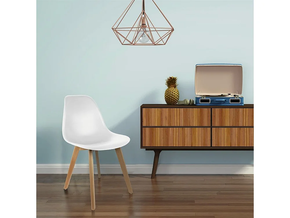 Chaise Scandinave Coque Blanche - Lot De 4 Blanc