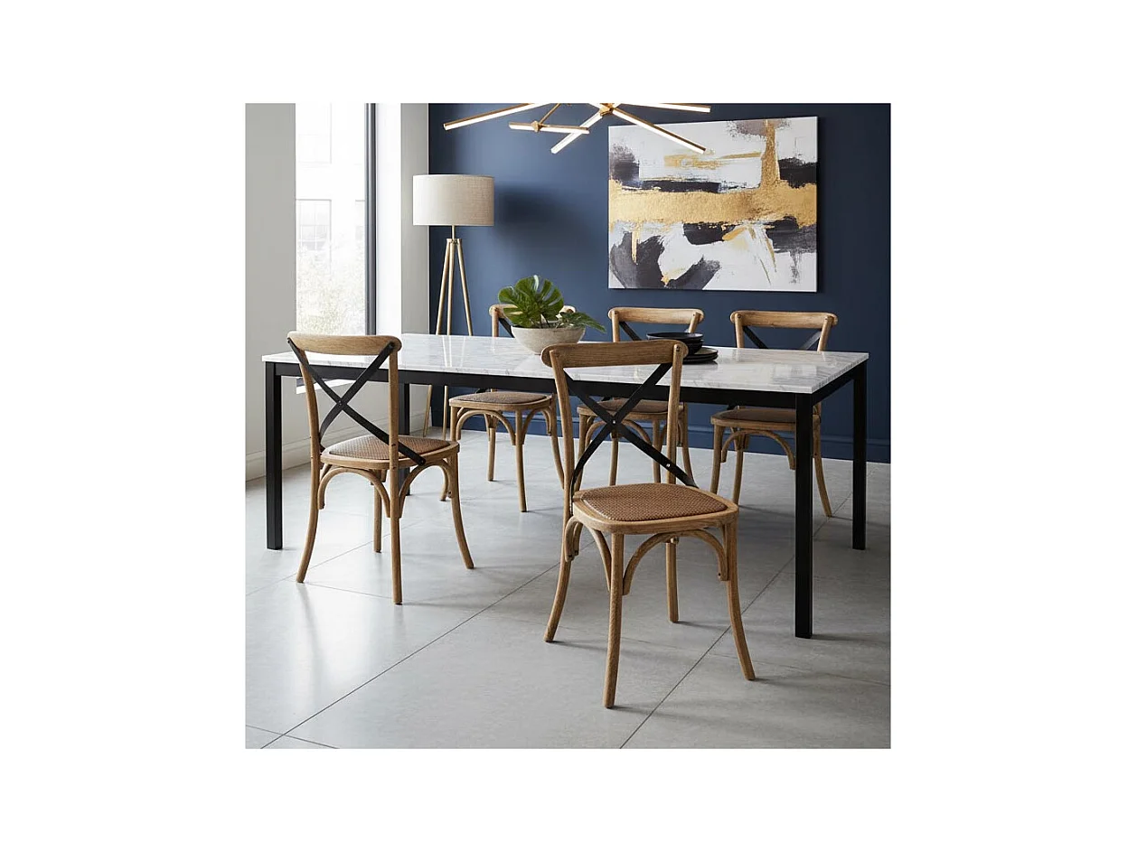 Chaise bistrot en hêtre vieilli Lot de 4