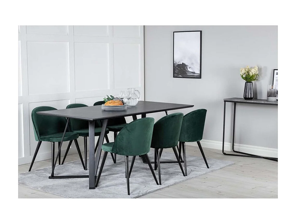 Chaise en velours avec pieds en acier Velvet (Lot de 2)