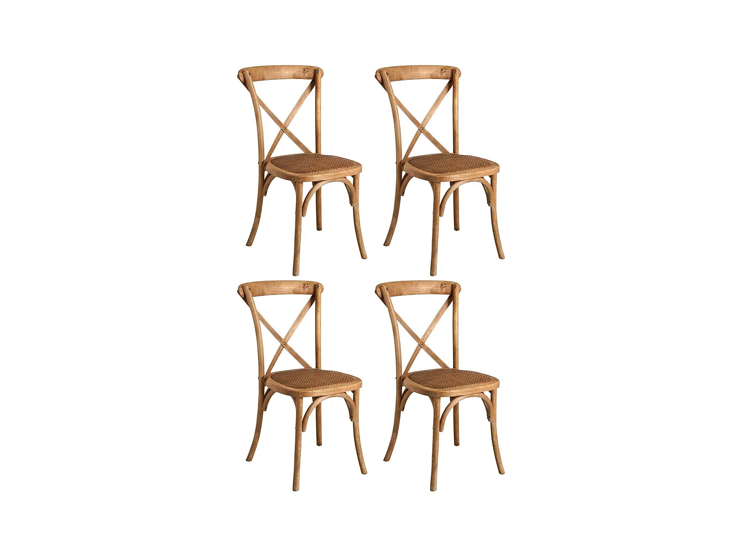 Chaise bistro en orme empilable Lot de 4