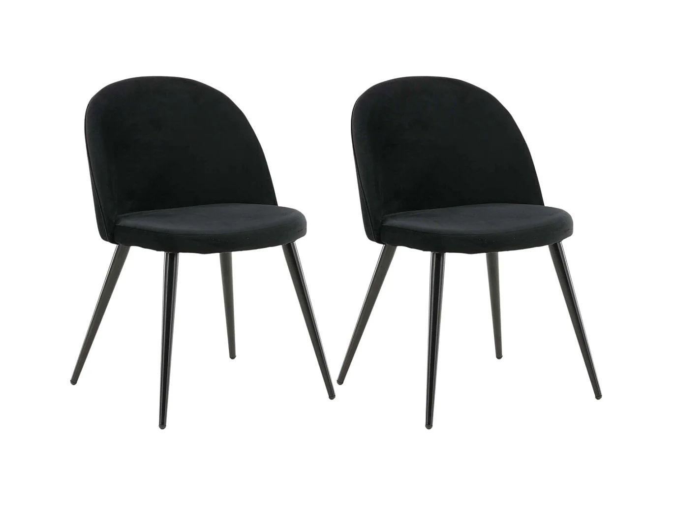Chaise en velours avec pieds en acier Velvet (Lot de 2)