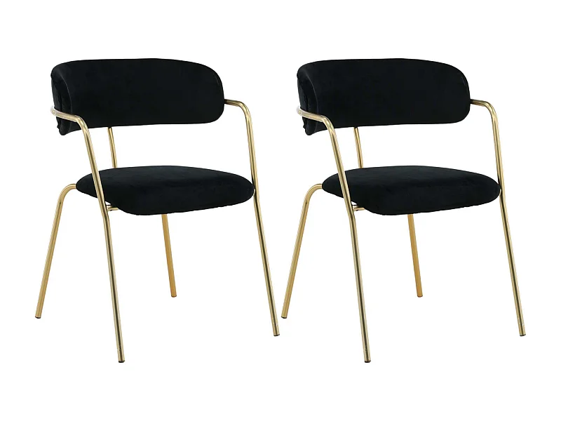 Fauteuil en métal et velours Arrow (Lot de 2)