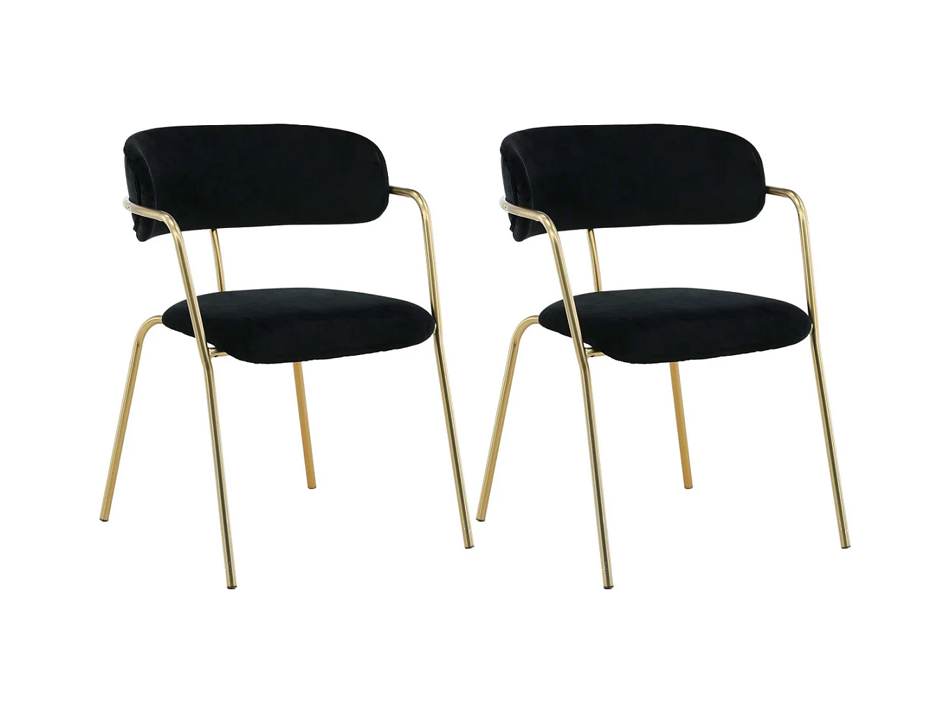 Fauteuil en métal et velours Arrow (Lot de 2)