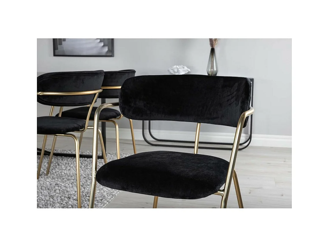 Fauteuil en métal et velours Arrow (Lot de 2)