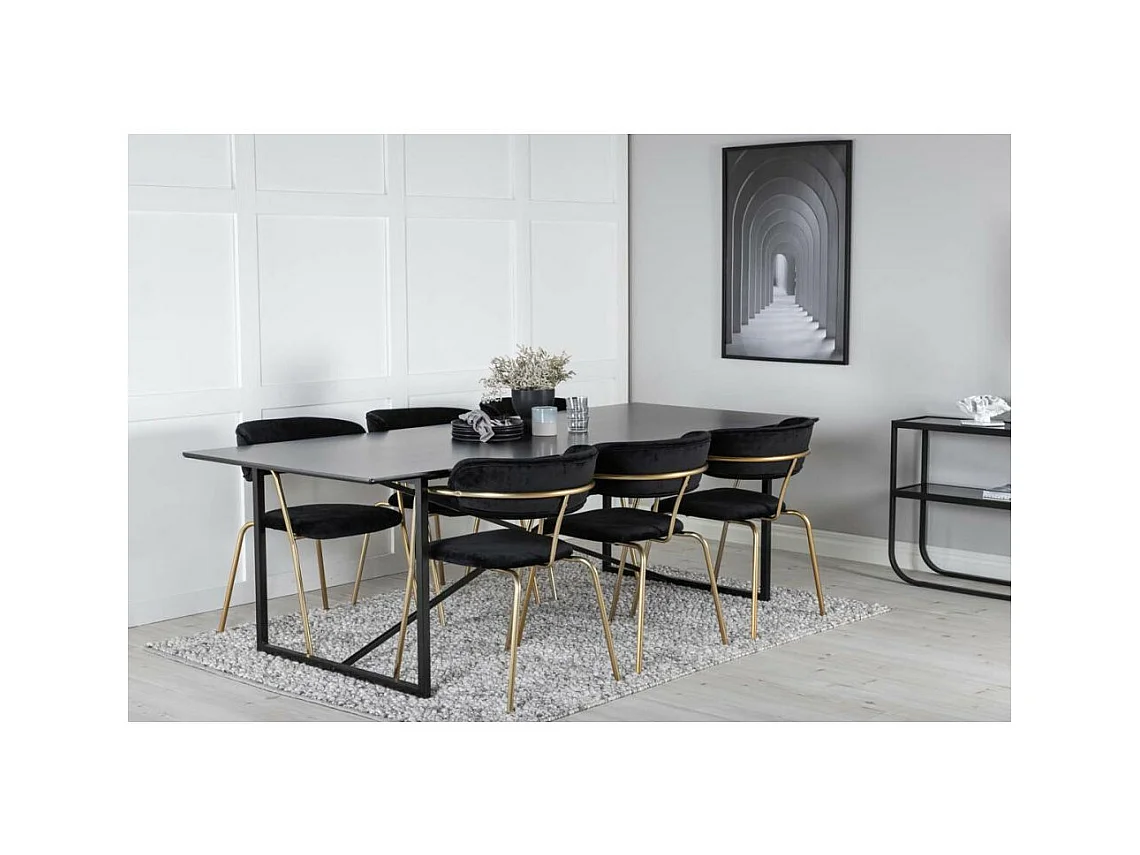 Fauteuil en métal et velours Arrow (Lot de 2)