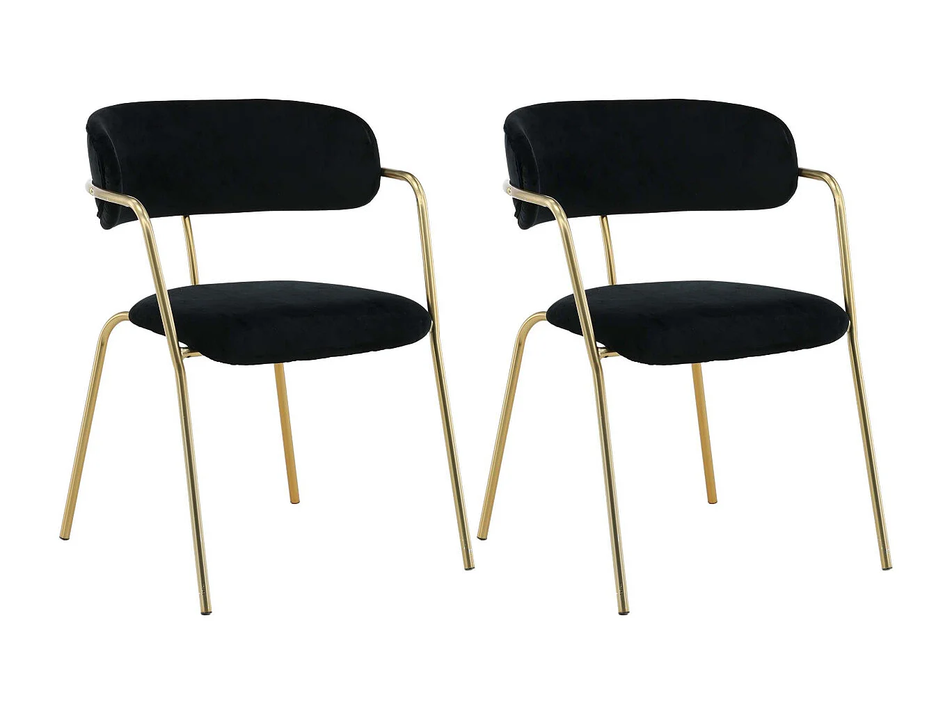 Fauteuil en métal et velours Arrow (Lot de 2)