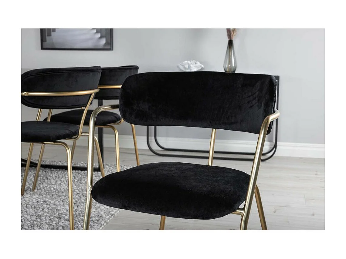 Fauteuil en métal et velours Arrow (Lot de 2)