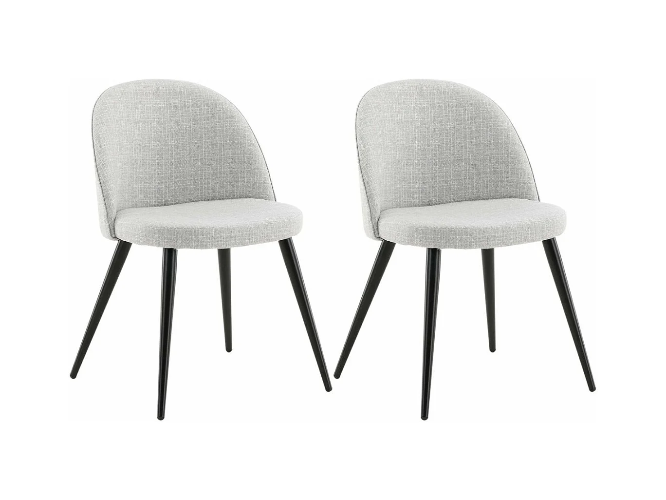 Chaise en tissu avec pieds en acier Velvet (Lot de 2)