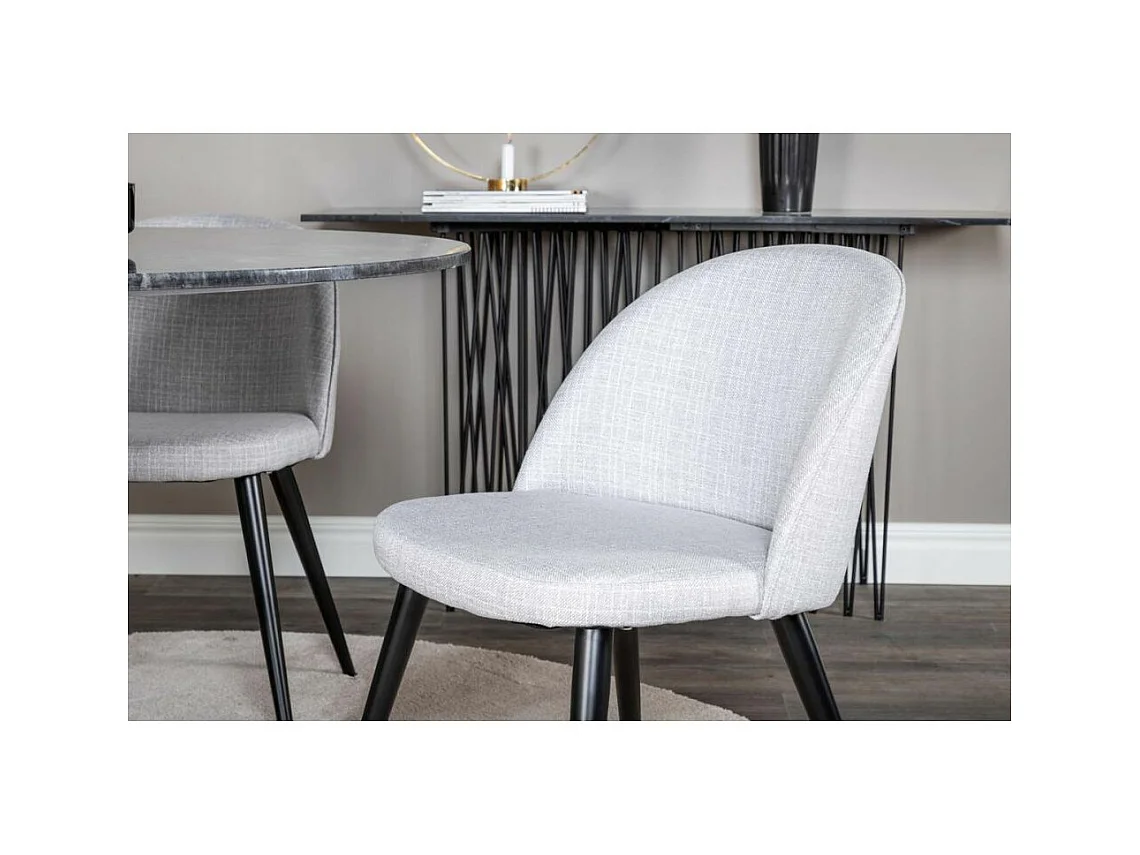 Chaise en tissu avec pieds en acier Velvet (Lot de 2)