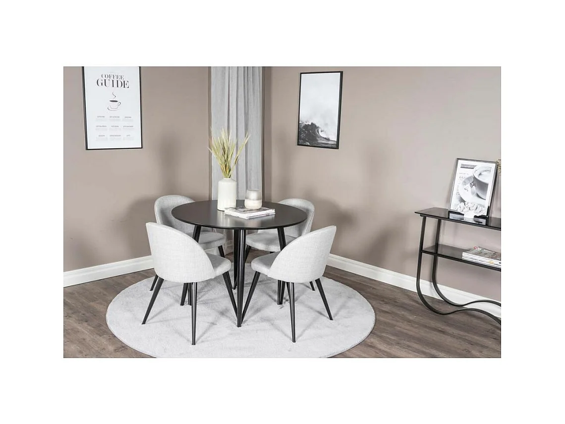 Chaise en tissu avec pieds en acier Velvet (Lot de 2)