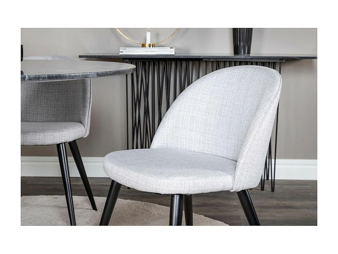 Chaise en tissu avec pieds en acier Velvet (Lot de 2)