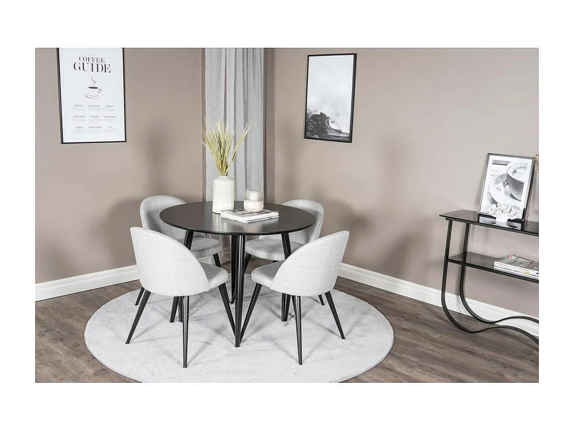 Chaise en tissu avec pieds en acier Velvet (Lot de 2)