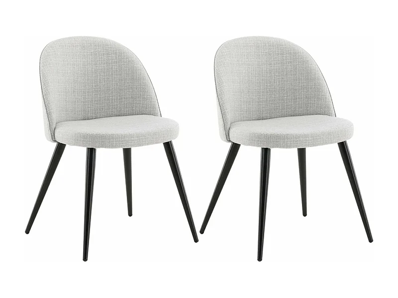 Chaise en tissu avec pieds en acier Velvet (Lot de 2)