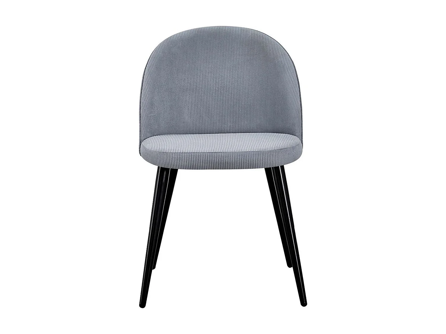 Chaise en acier et velours côtelé gris clair Velvet (Lot de 2)