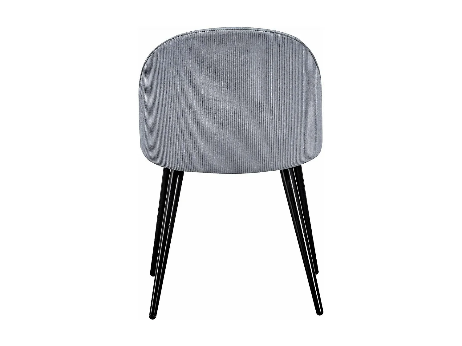 Chaise en acier et velours côtelé gris clair Velvet (Lot de 2)