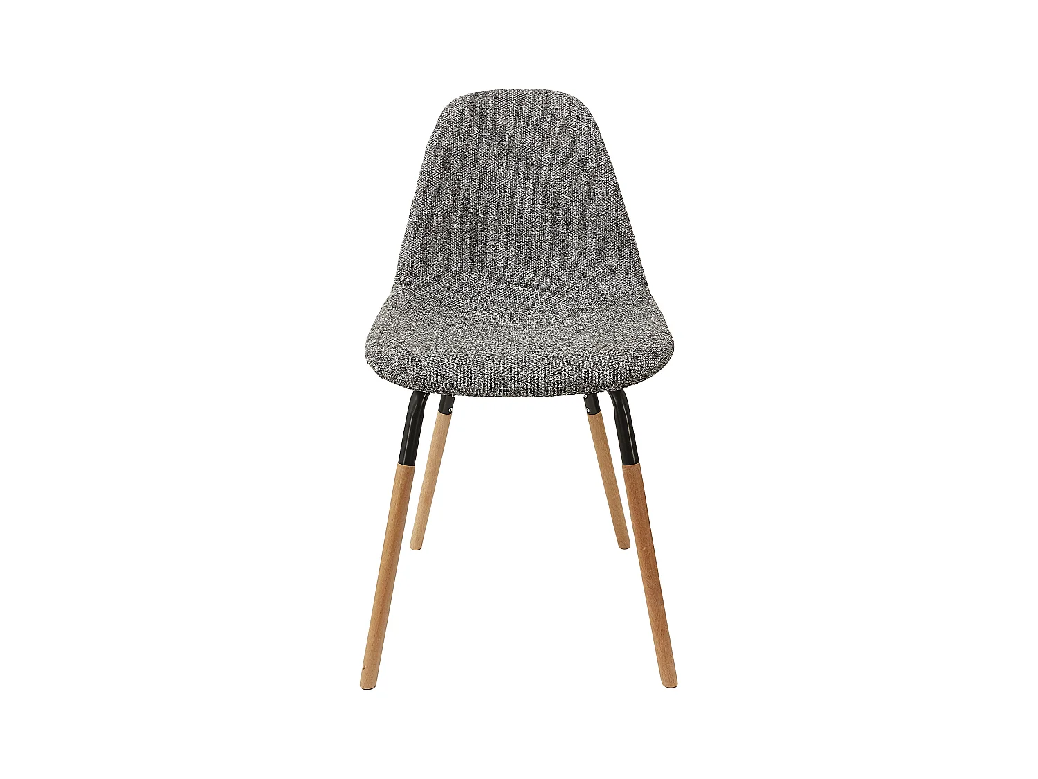 Chaise Scandinave Tissu Gris Chine Phenix - Lot De 4 Marron