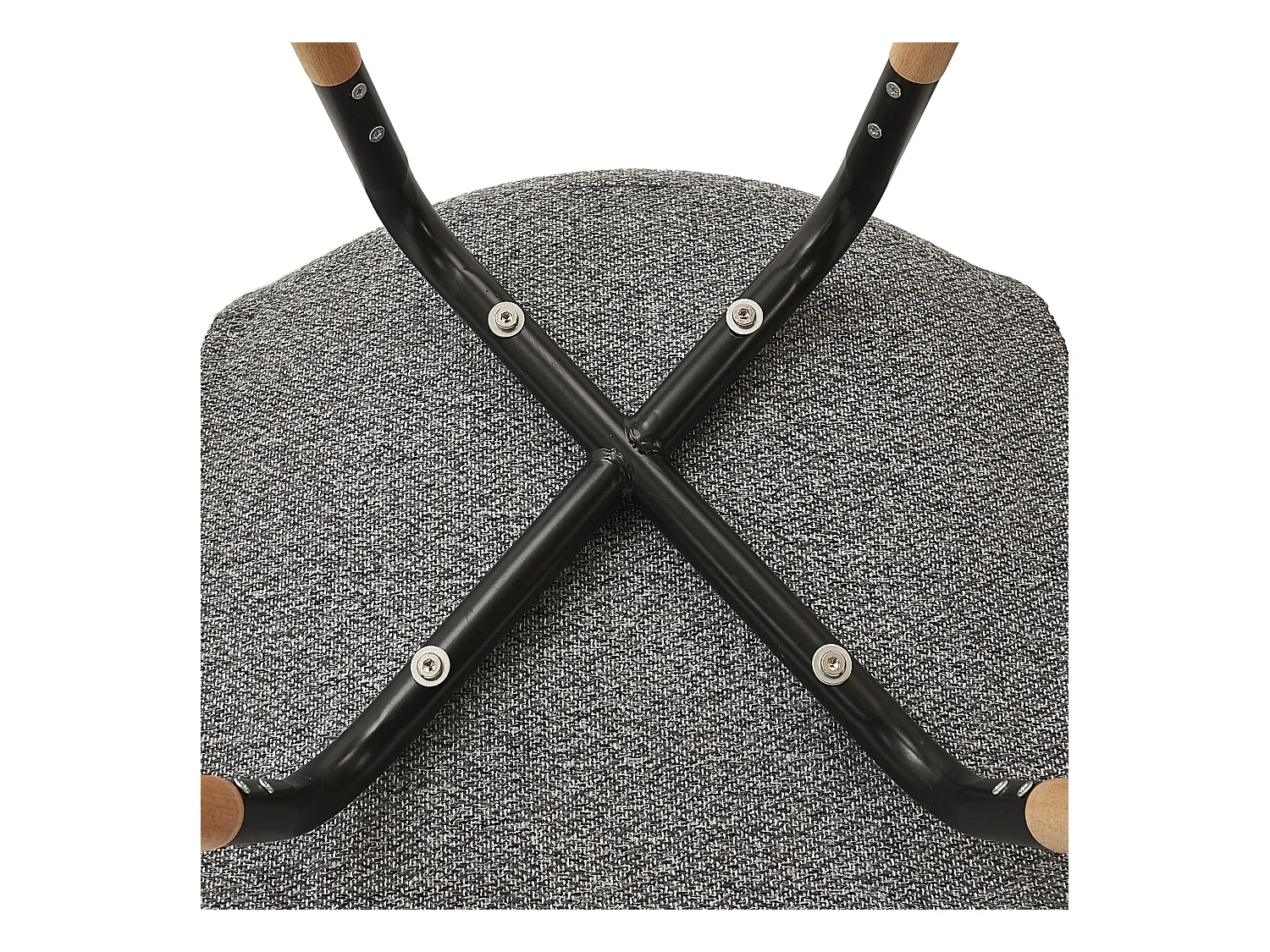 Chaise Scandinave Tissu Gris Chine Phenix - Lot De 4 Marron