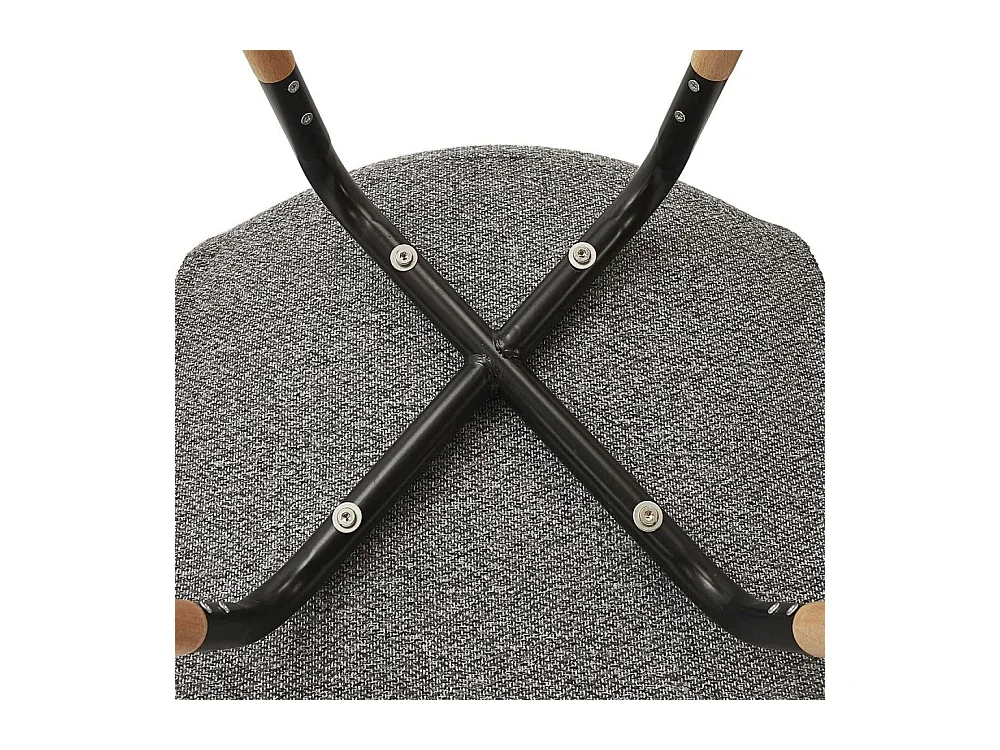 Chaise Scandinave Tissu Gris Chine Phenix - Lot De 4 Marron