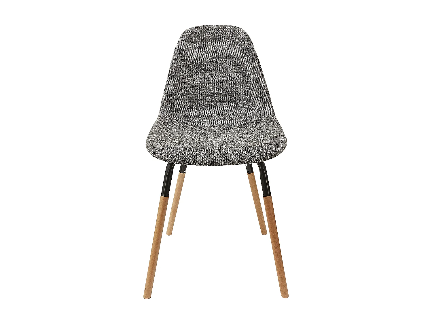 Chaise Scandinave Tissu Gris Chine Phenix - Lot De 4 Marron