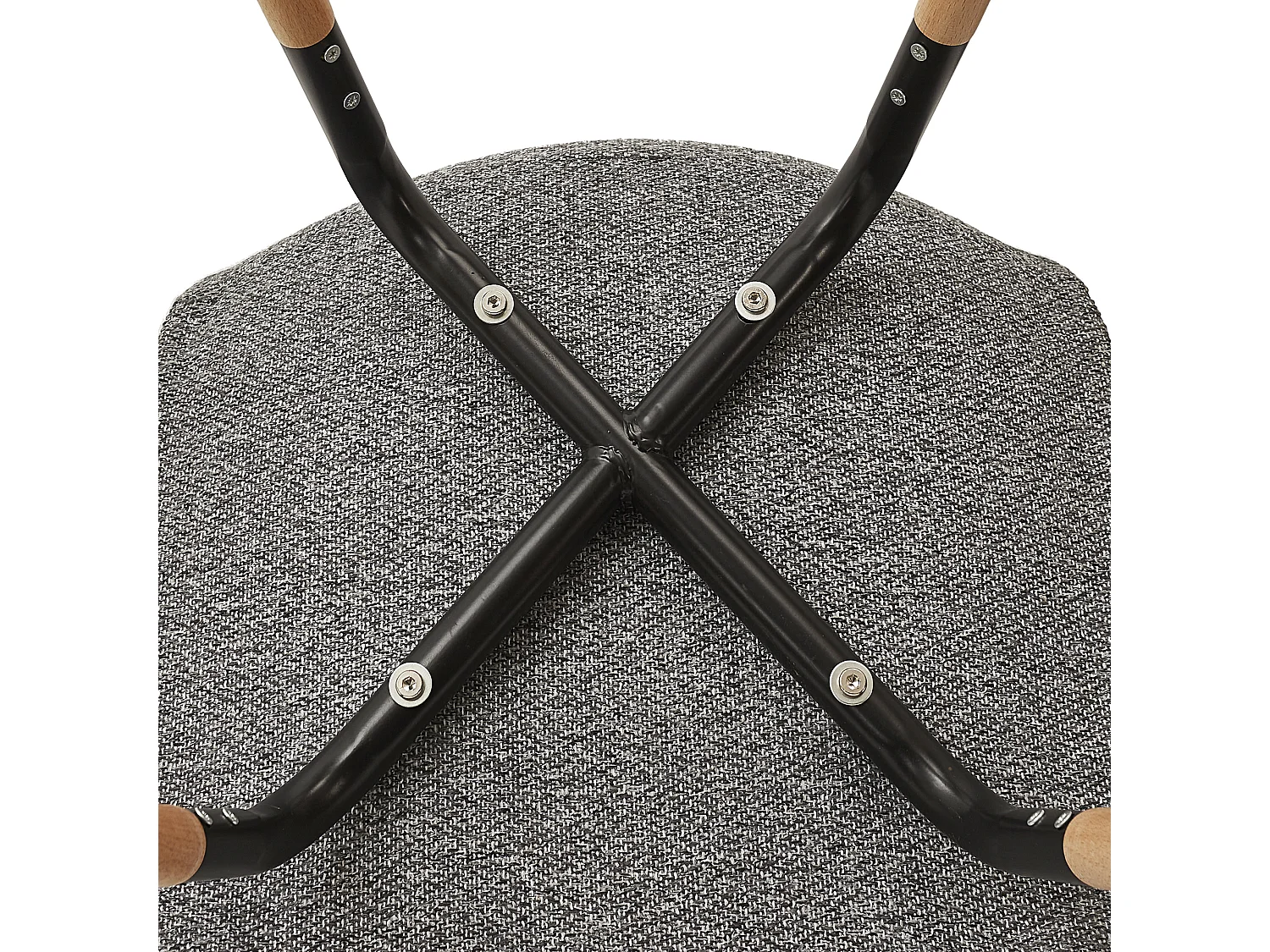 Chaise Scandinave Tissu Gris Chine Phenix - Lot De 4 Marron