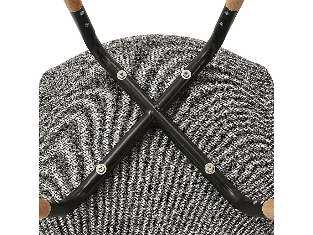 Chaise Scandinave Tissu Gris Chine Phenix - Lot De 4 Marron