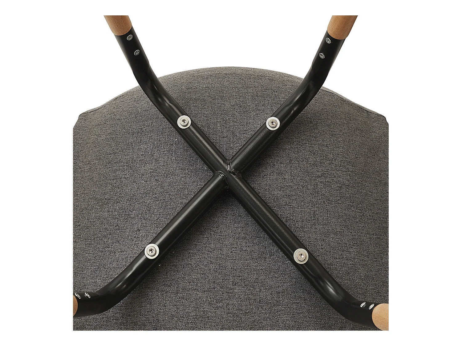 Chaise Scandinave Tissu Gris Fonce Phenix - Lot De 4 Marron