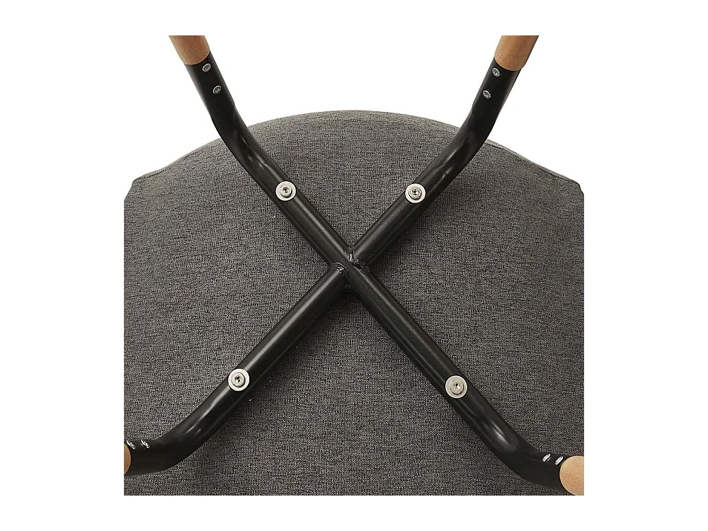 Chaise Scandinave Tissu Gris Fonce Phenix - Lot De 4 Marron