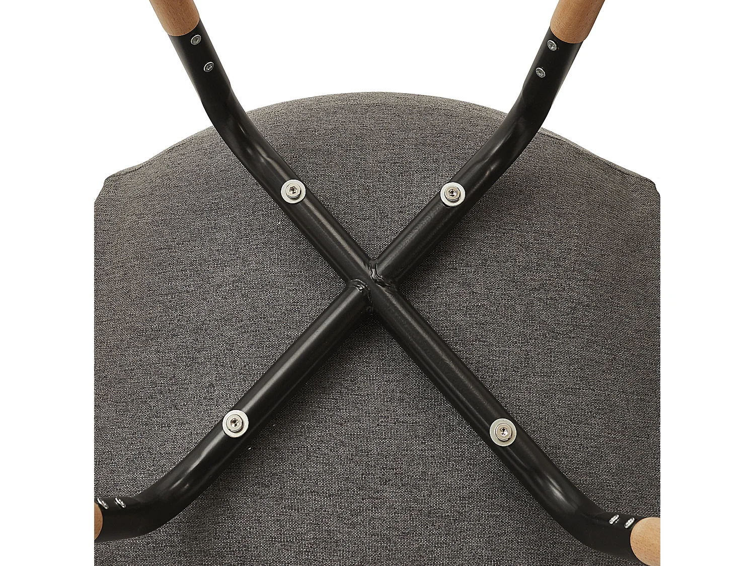 Chaise Scandinave Tissu Gris Fonce Phenix - Lot De 4 Marron