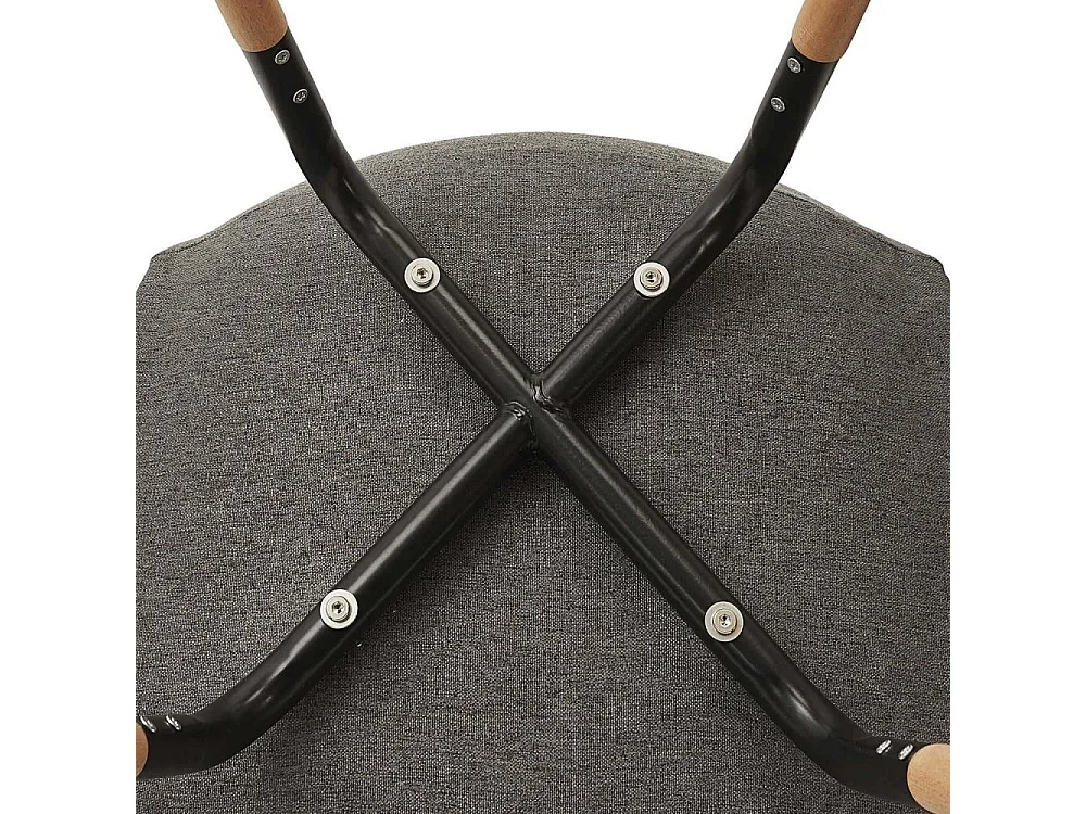 Chaise Scandinave Tissu Gris Fonce Phenix - Lot De 4 Marron