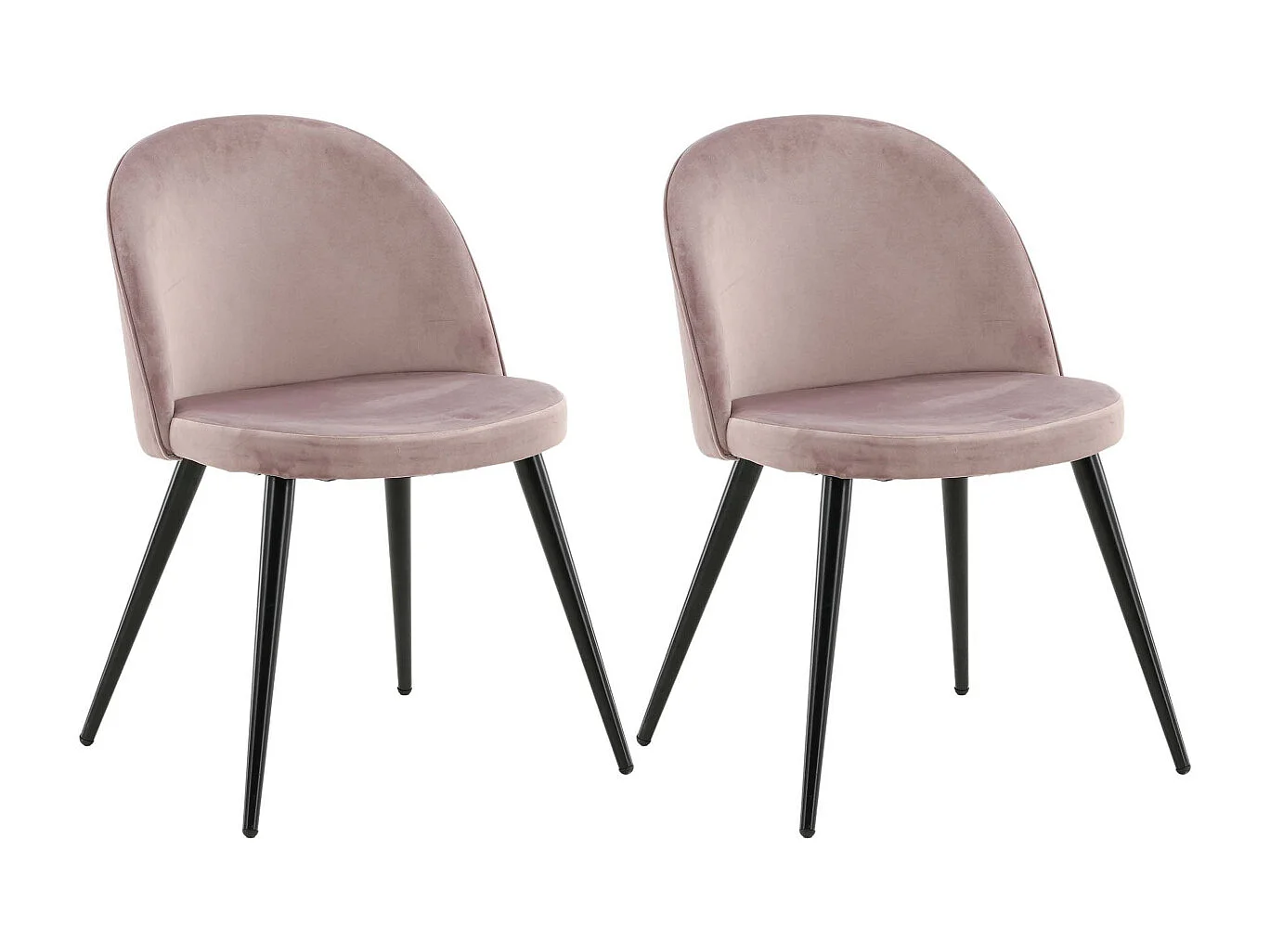 Chaise en velours avec pieds en acier Velvet (Lot de 2)