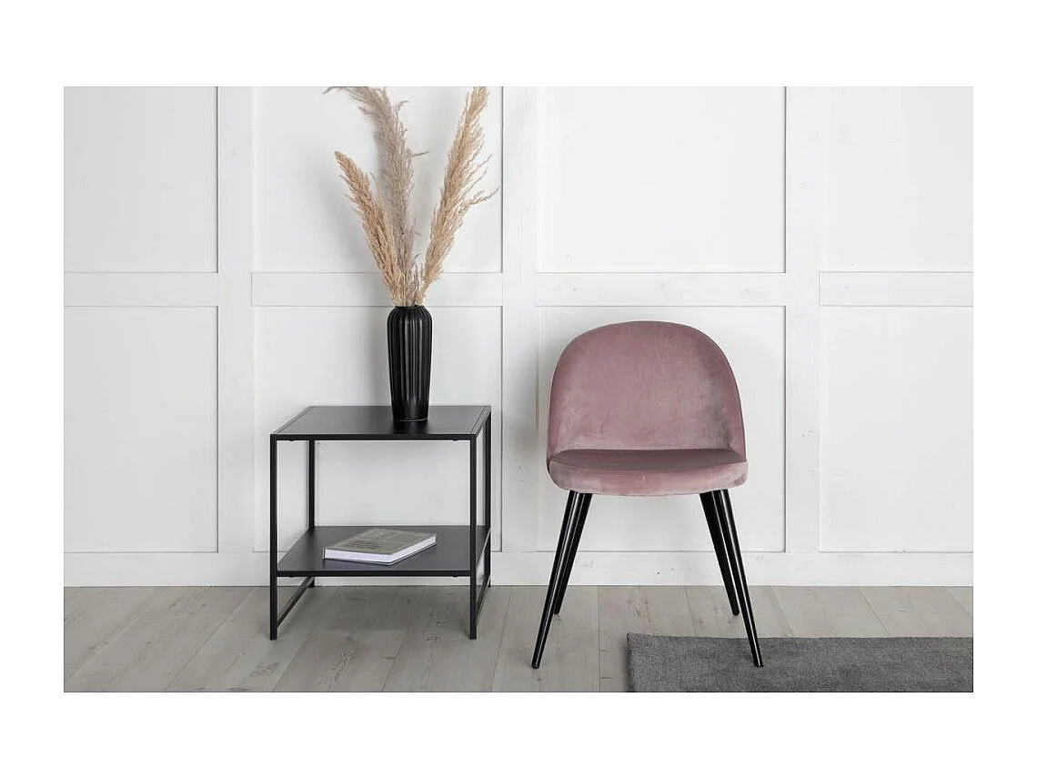 Chaise en velours avec pieds en acier Velvet (Lot de 2)