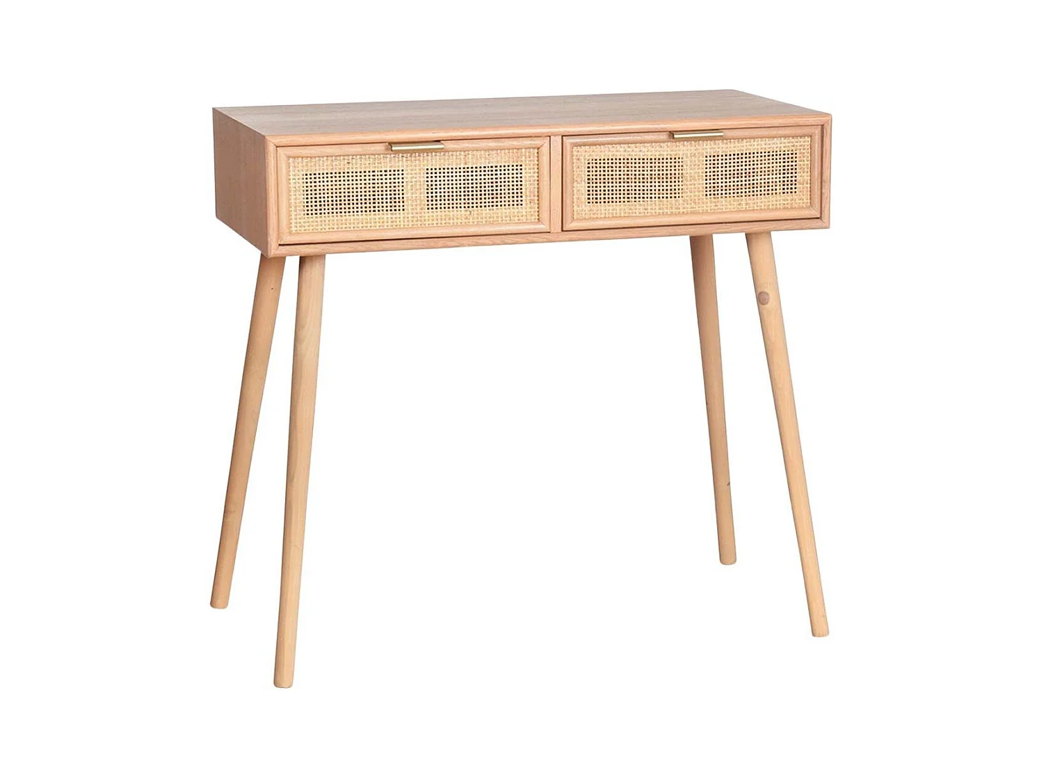 Console en MDF et rotin tressé Roro