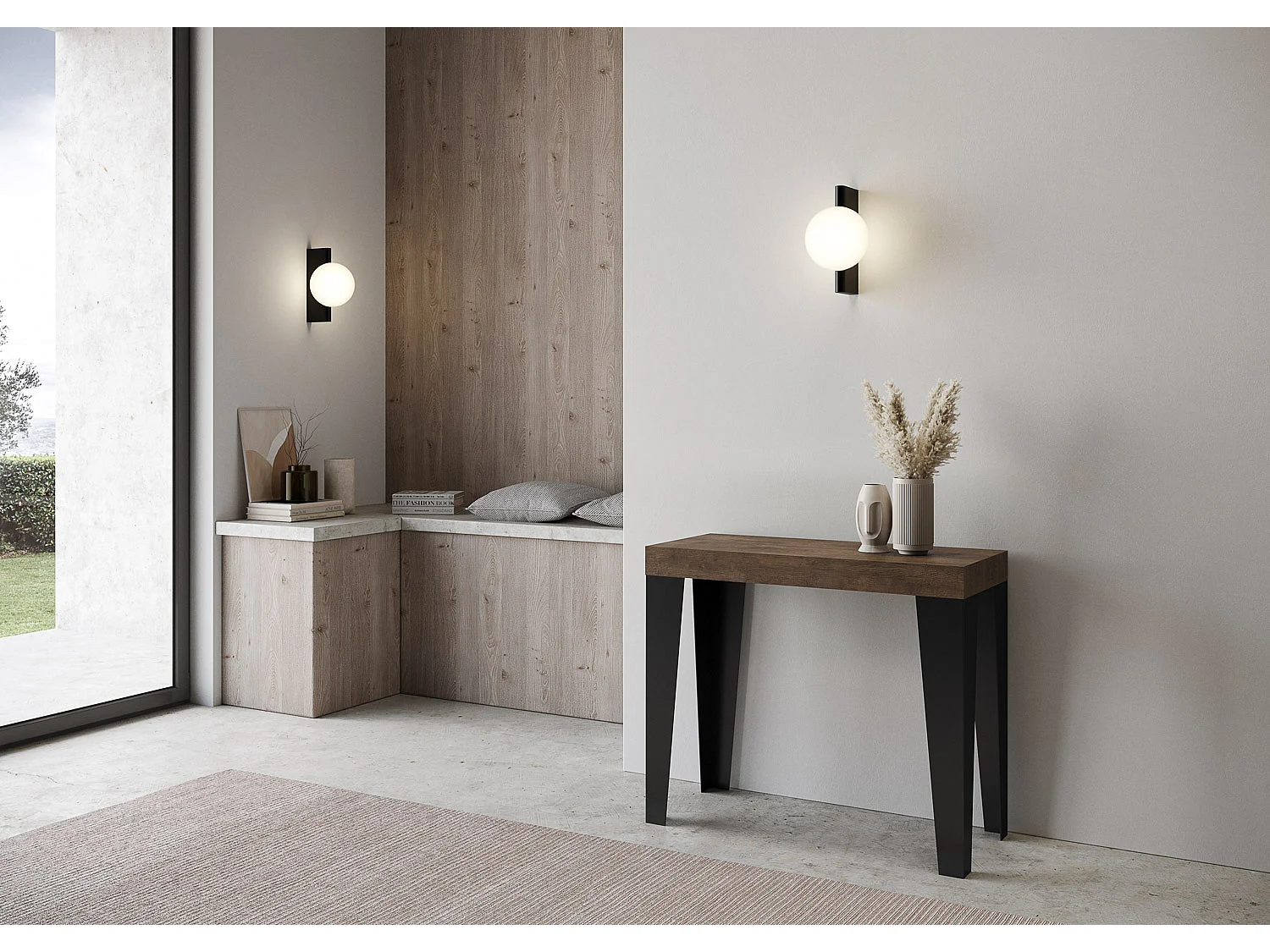 Consolle allungabile 90x40/300 cm Flame noce