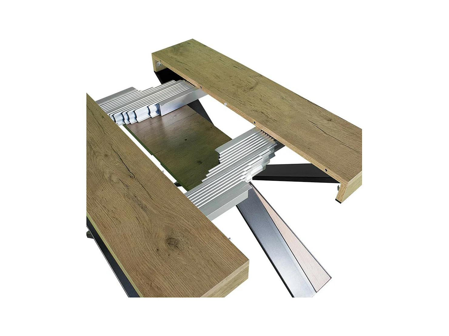 Konsola rozkładana 90x40/196 cm Diago Small Oak Nature Anthracite rama