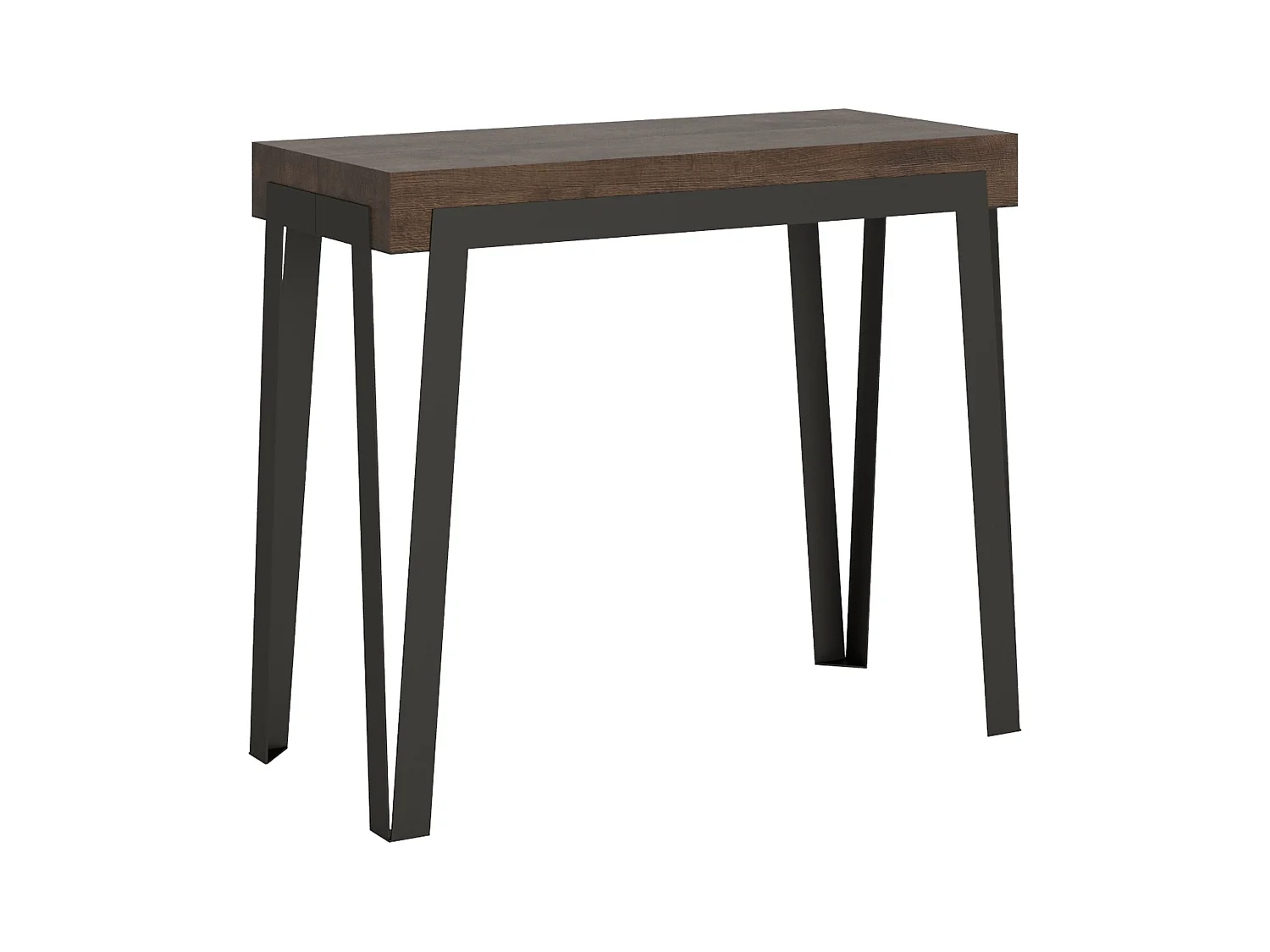 Console extensible 90x40/300 cm Rio Noyer cadre Anthracite