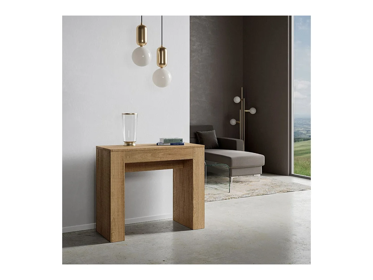 Console extensible 90x42/302 cm Modem Chêne Nature