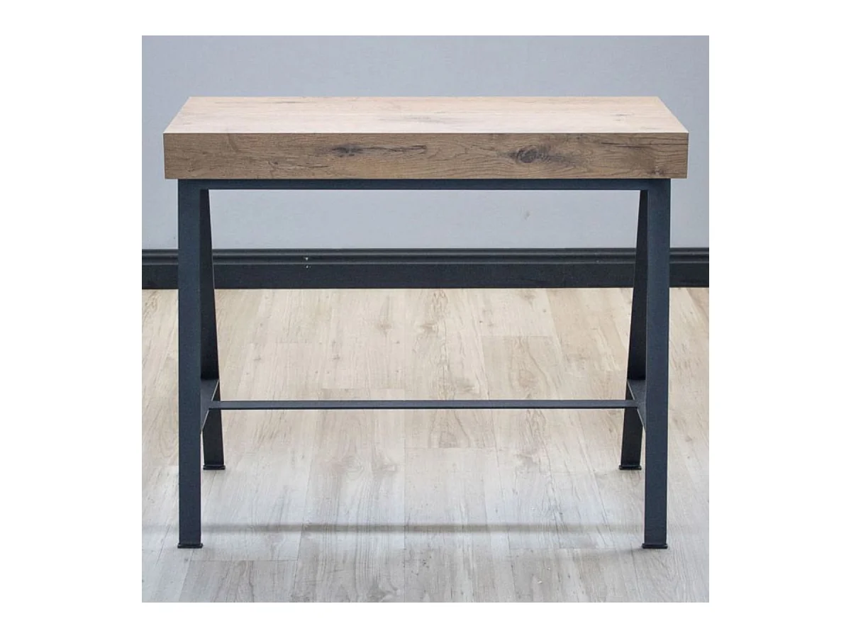 Wysuwana konsola 90x40/196 cm Small Office Premium Natural Dąb Struktura Antracyt